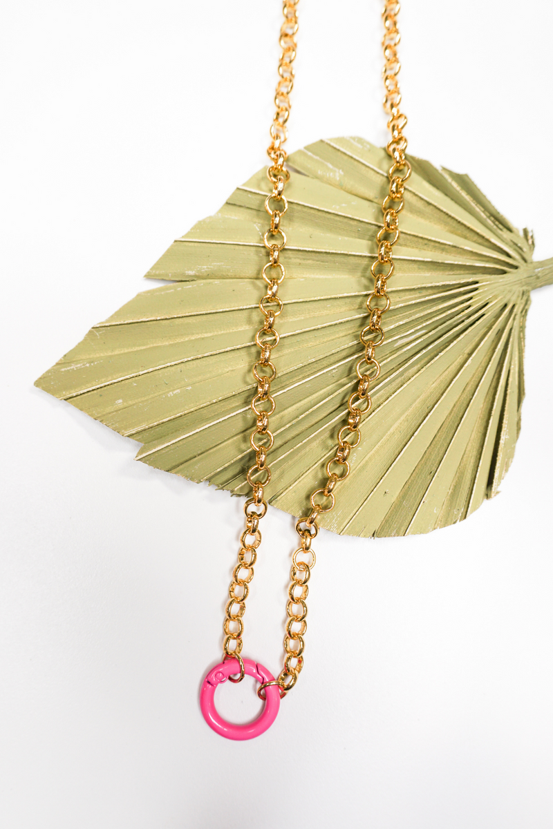 Pink Rollo Charm Necklace