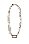 Rectangle Spring Lock Charm Necklace